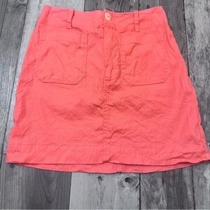 Maeve By Anthropologie The Colette Mini Skirt Womens Orange Linen Blend Small